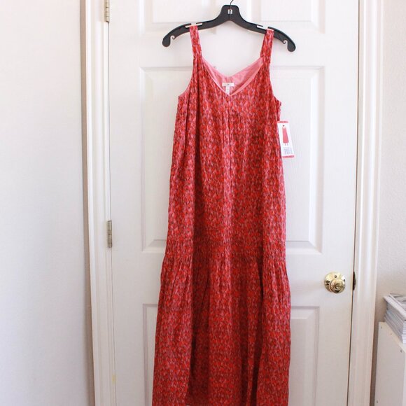 Joie Bondi Tiered Maxi Dress Sleeveless Cotton In Tea Rose - Picture 2 of 12